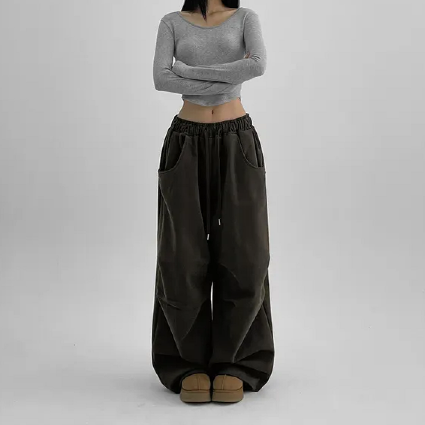 Gomei Rivet Wide-fit Banding Pants