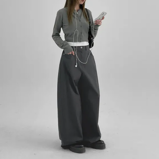 Devers Folding Wide-Leg Cotton Pants