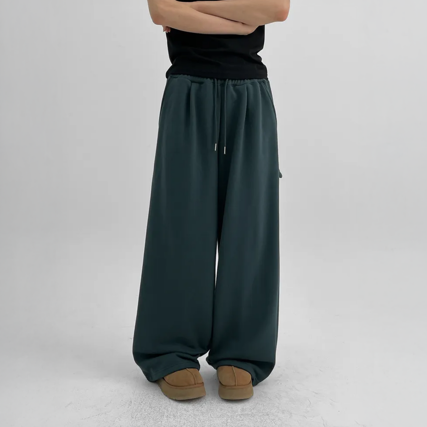 Carlberg Carpenter Wide-Leg Long Banding Pants