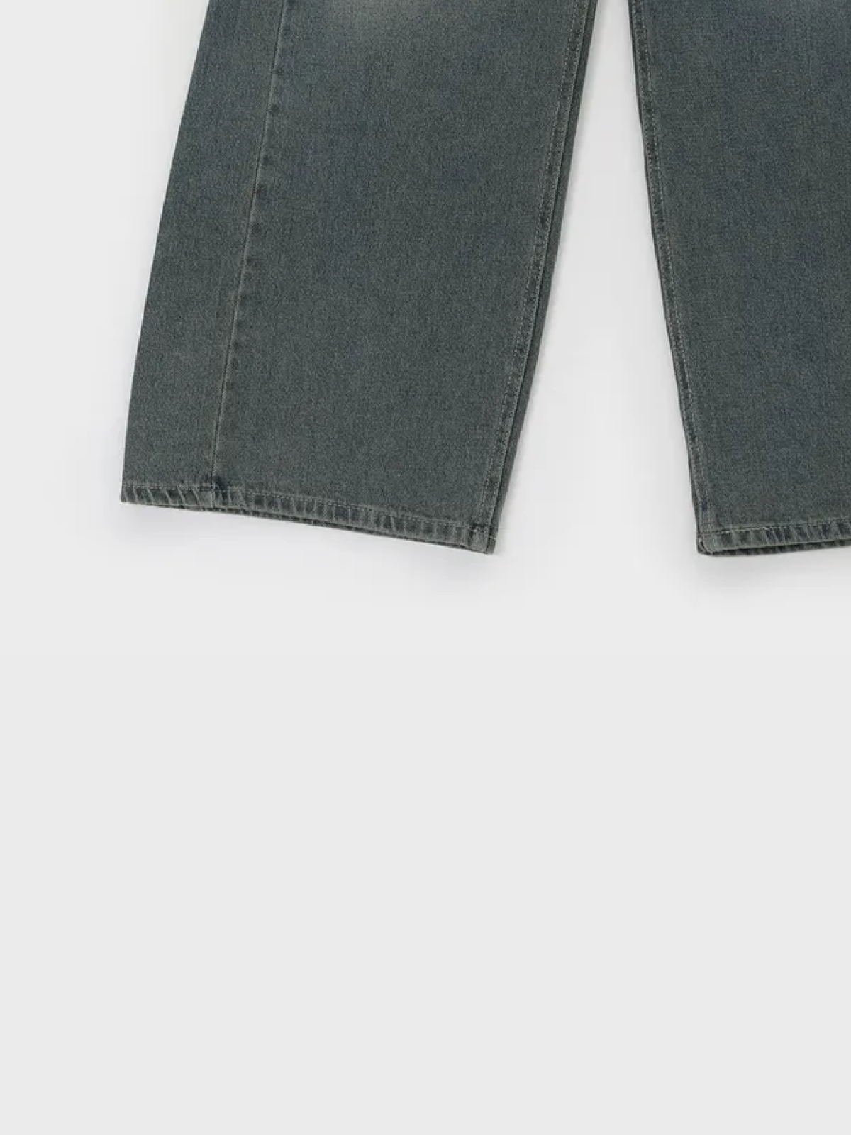 Vintage-Washed Wide-Leg Denim Pants