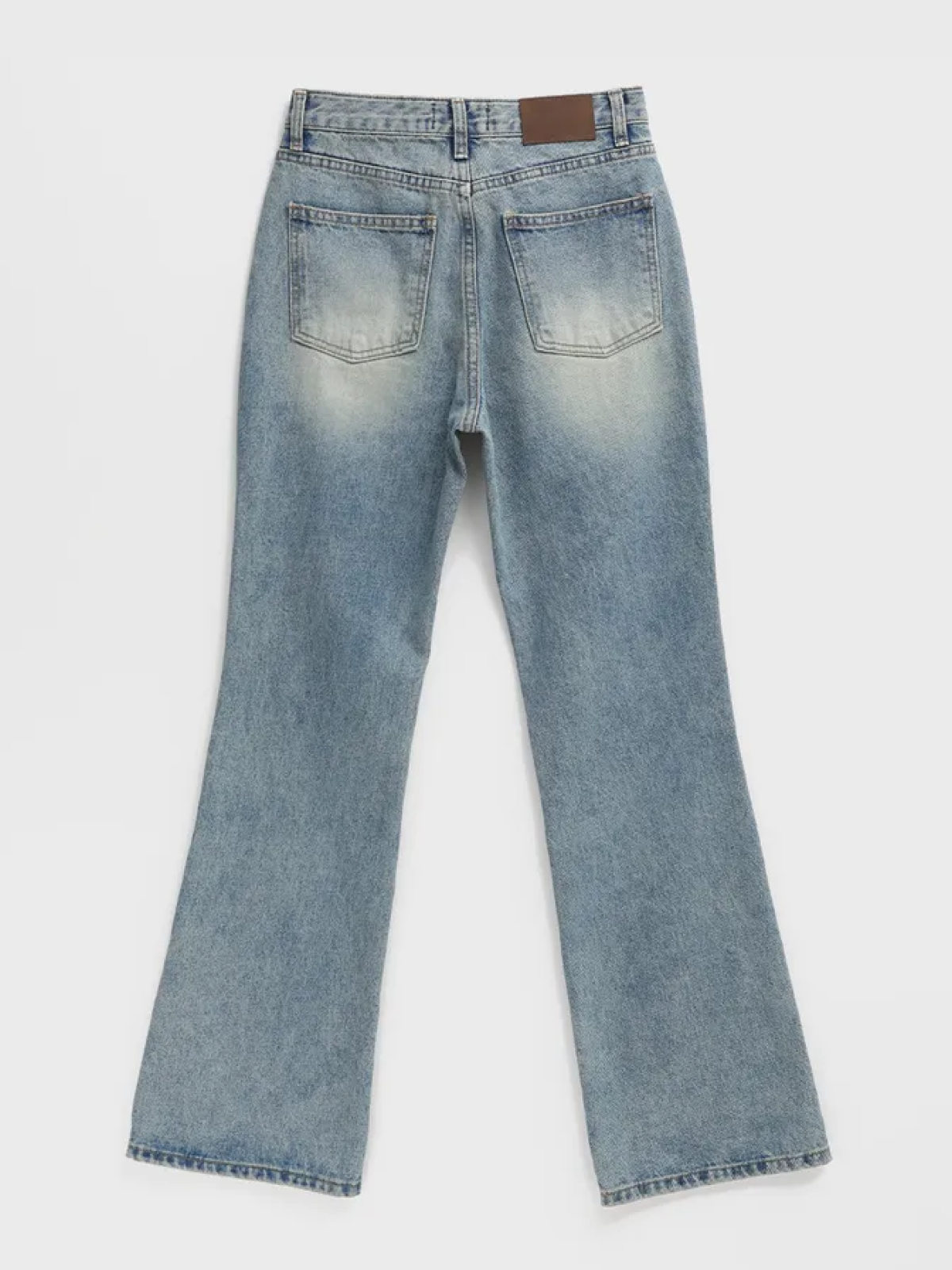 Wide Bootcut Denim Pants – Long, Vintage-Washed & Everyday Wear