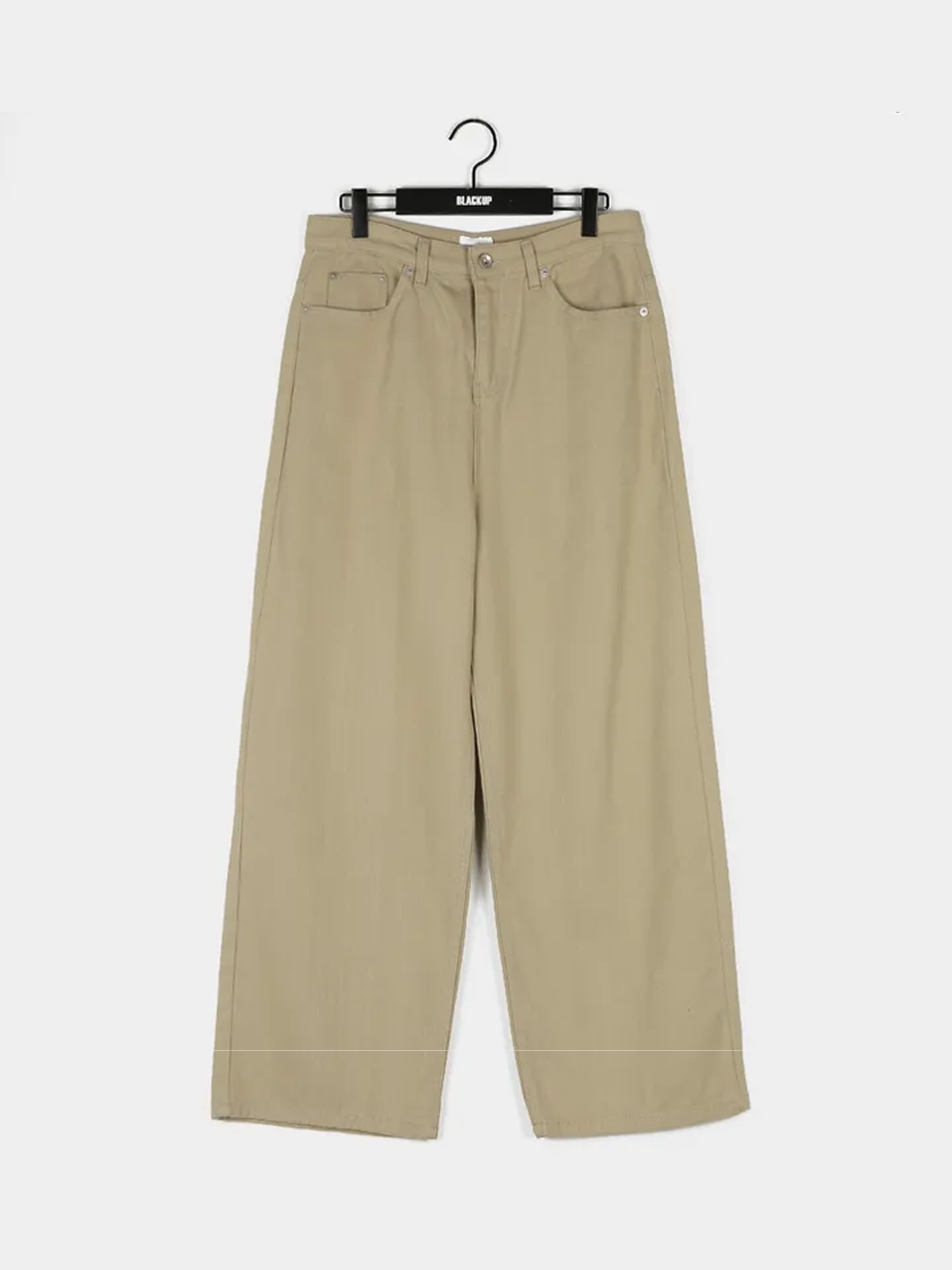 Wide Cotton Pants with Button Detail