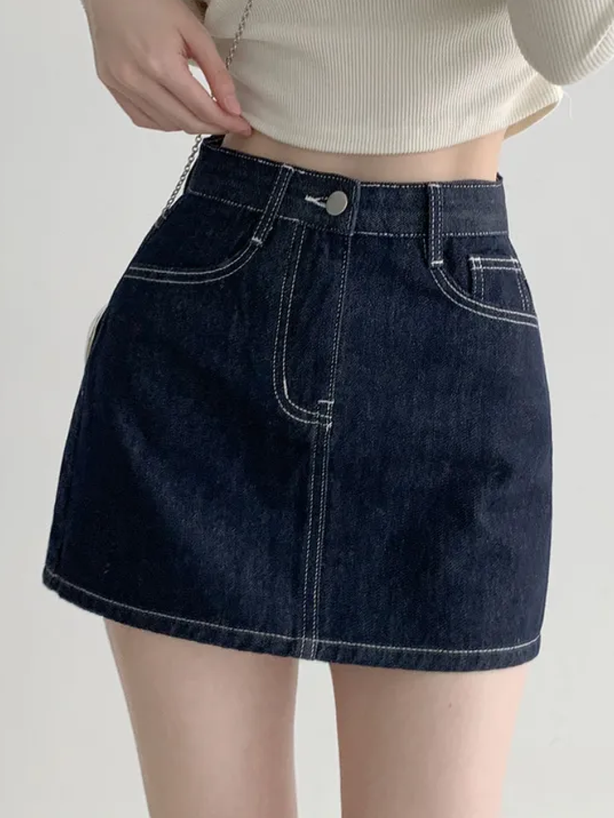 Y2K Vintage Washed Denim Mini Skirt