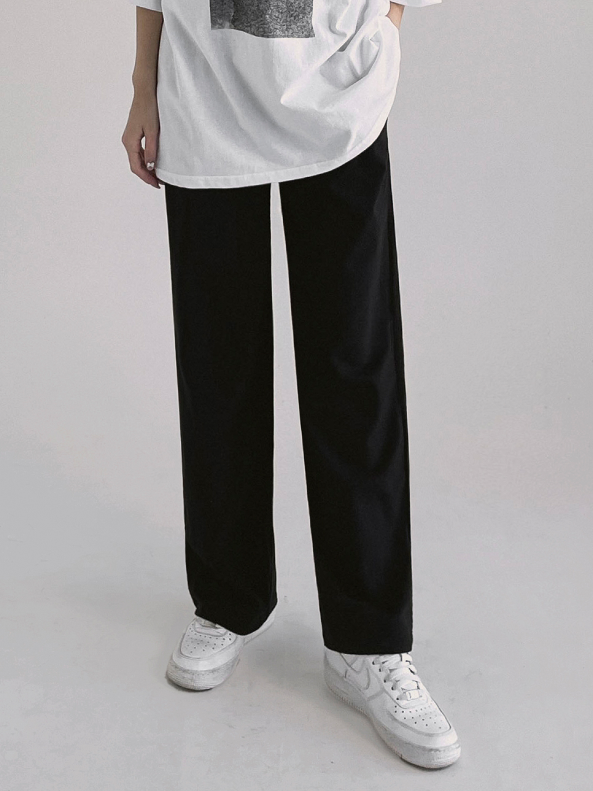 Plus-Size Urban Style Wide Banding Slacks