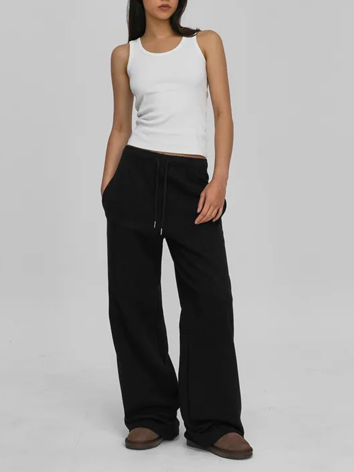 Heavy Cotton Wide-Leg Two-Way Pants