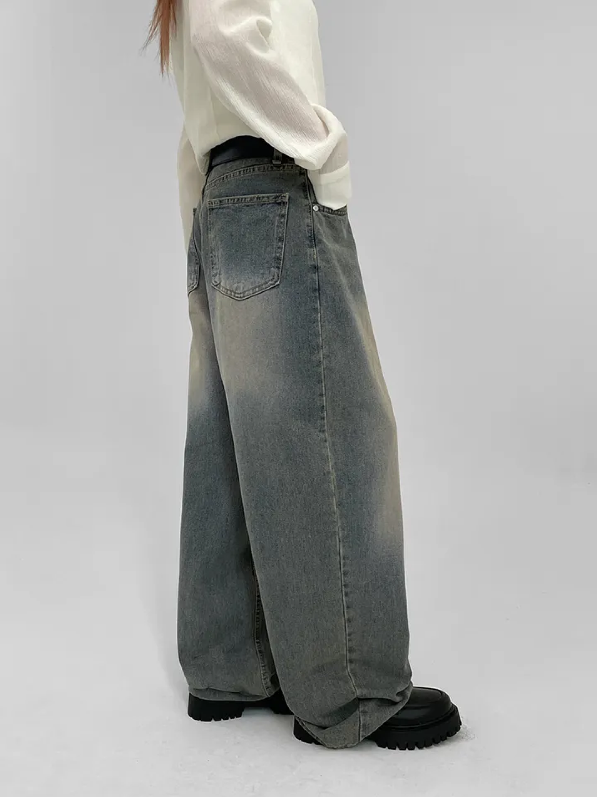 Nickel Wide-Leg Denim Pants