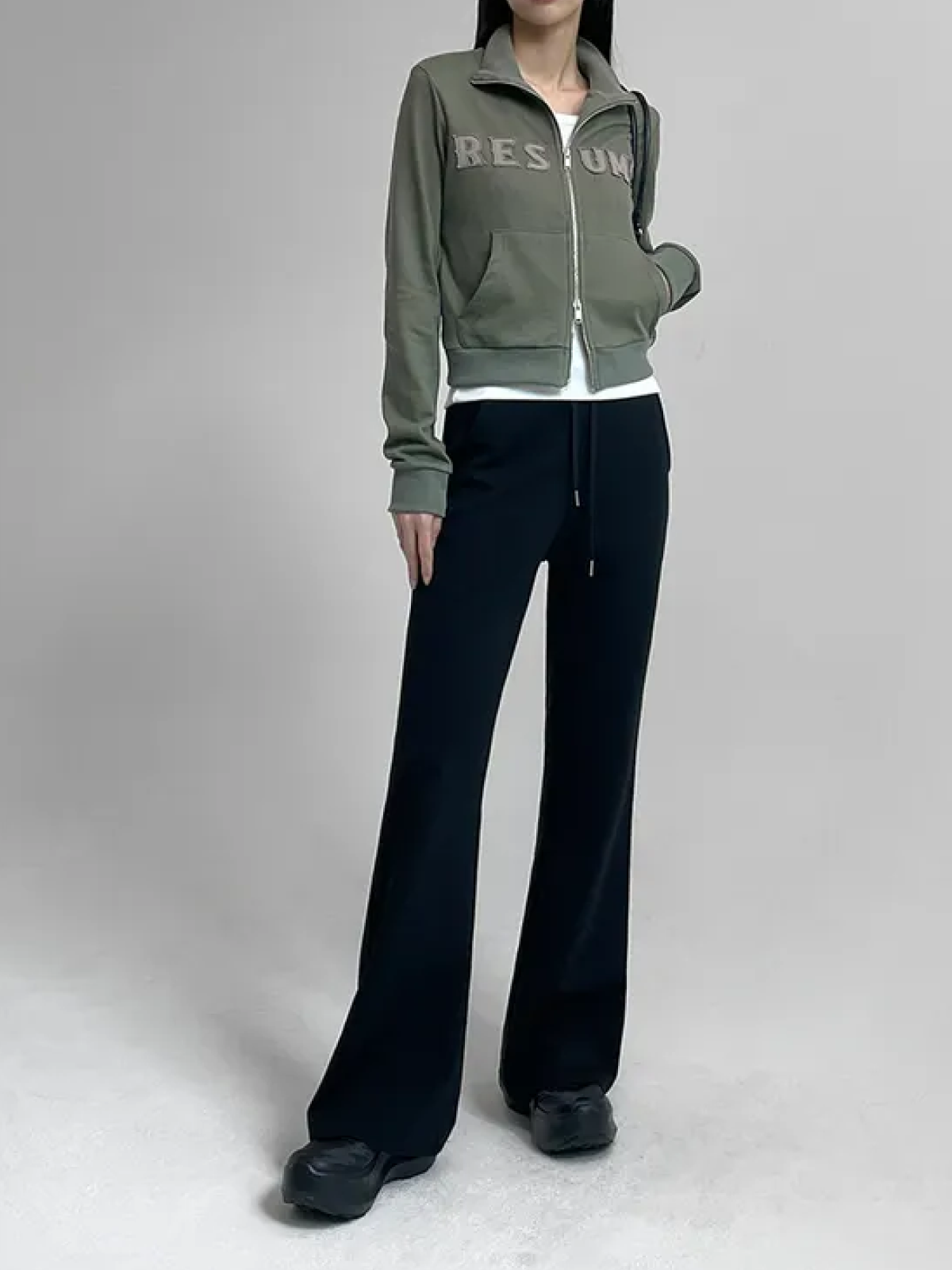 Vientiane High-Waisted Bootcut Banding Pants