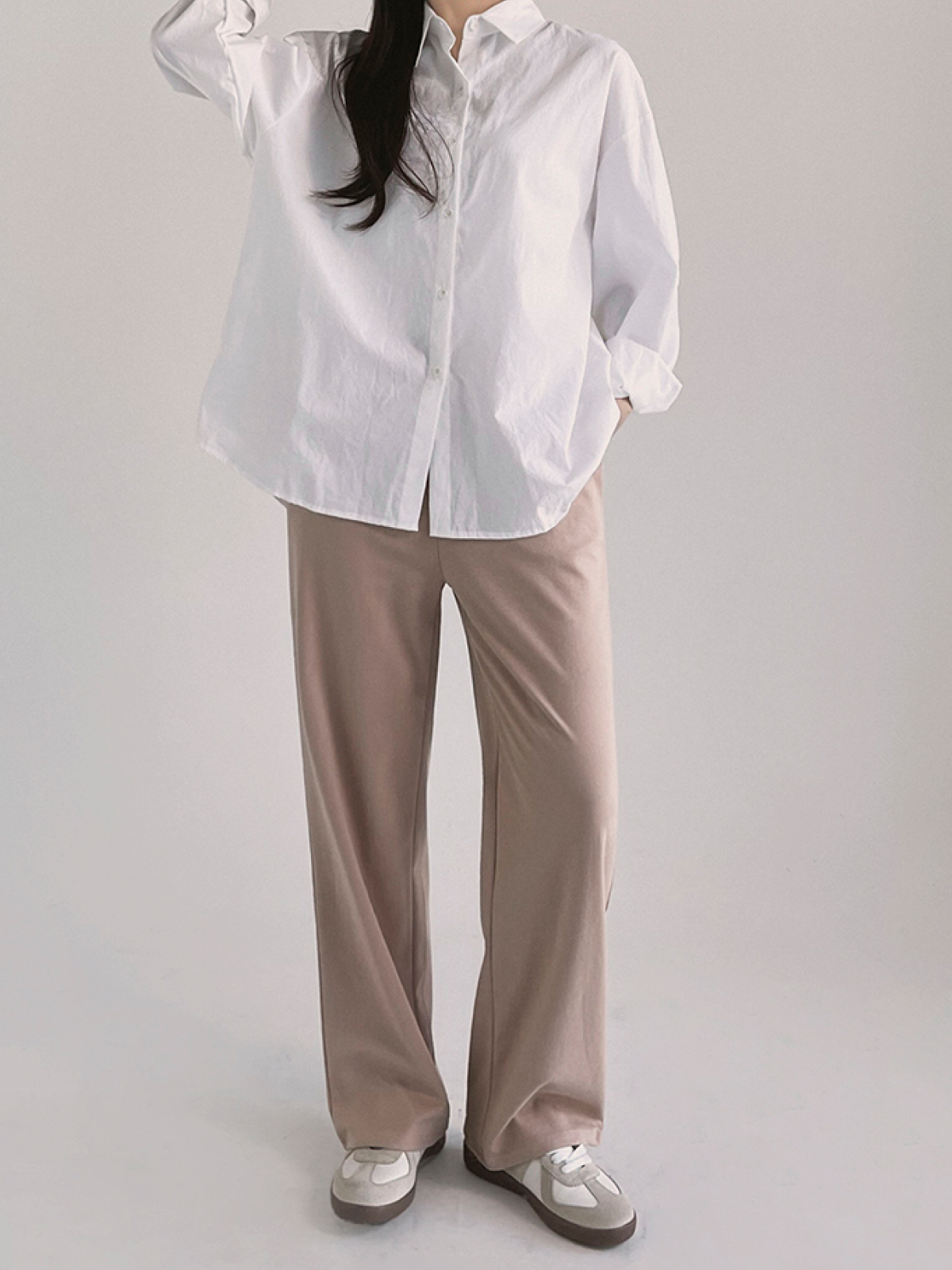 Plus-Size Urban Style Wide Banding Slacks