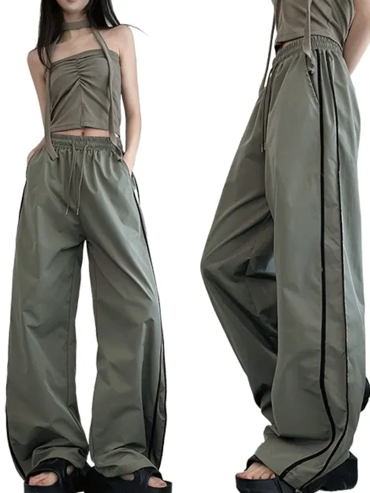 Wide-Banded Long Pants