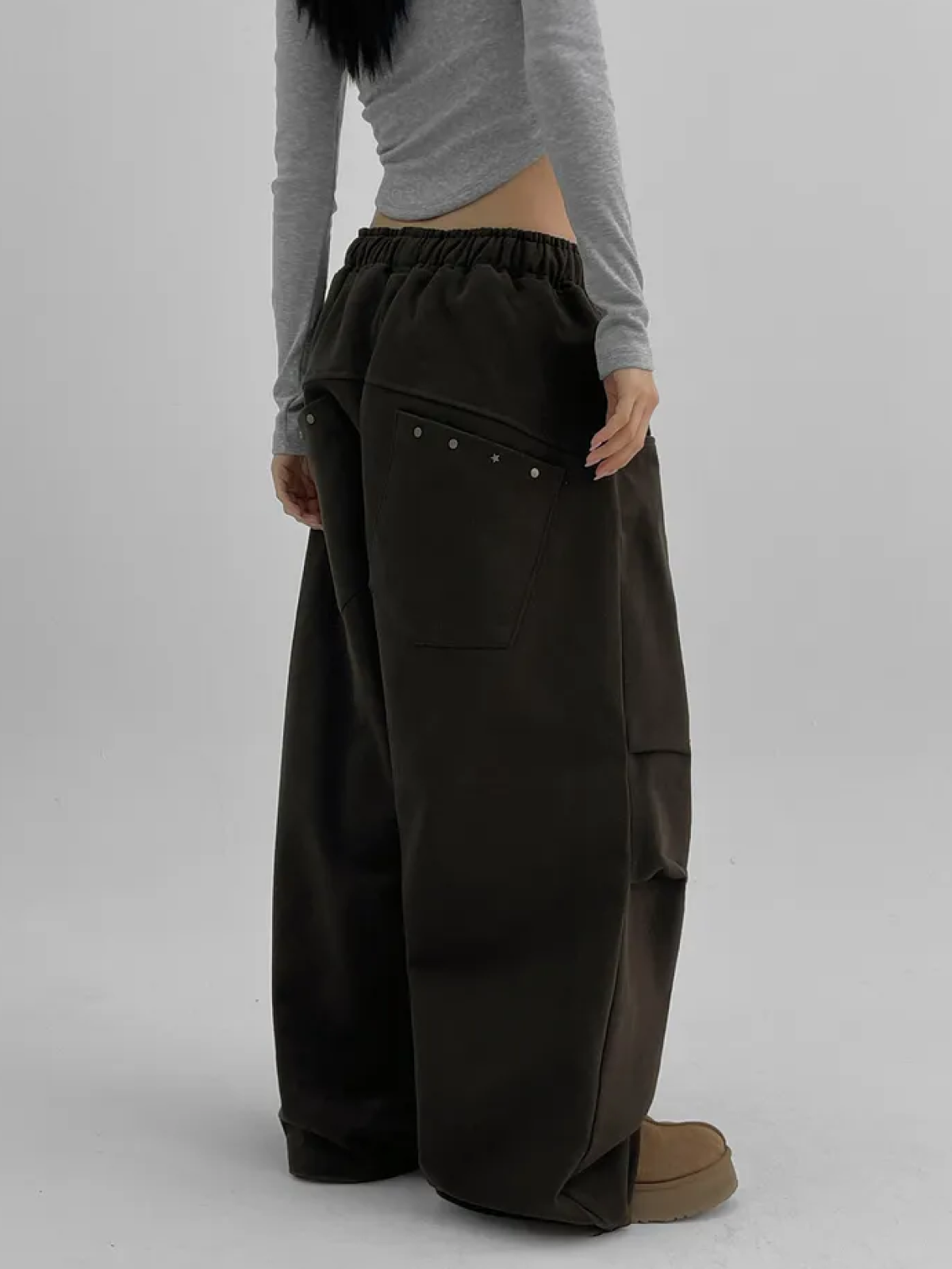 Gomei Rivet Wide-fit Banding Pants