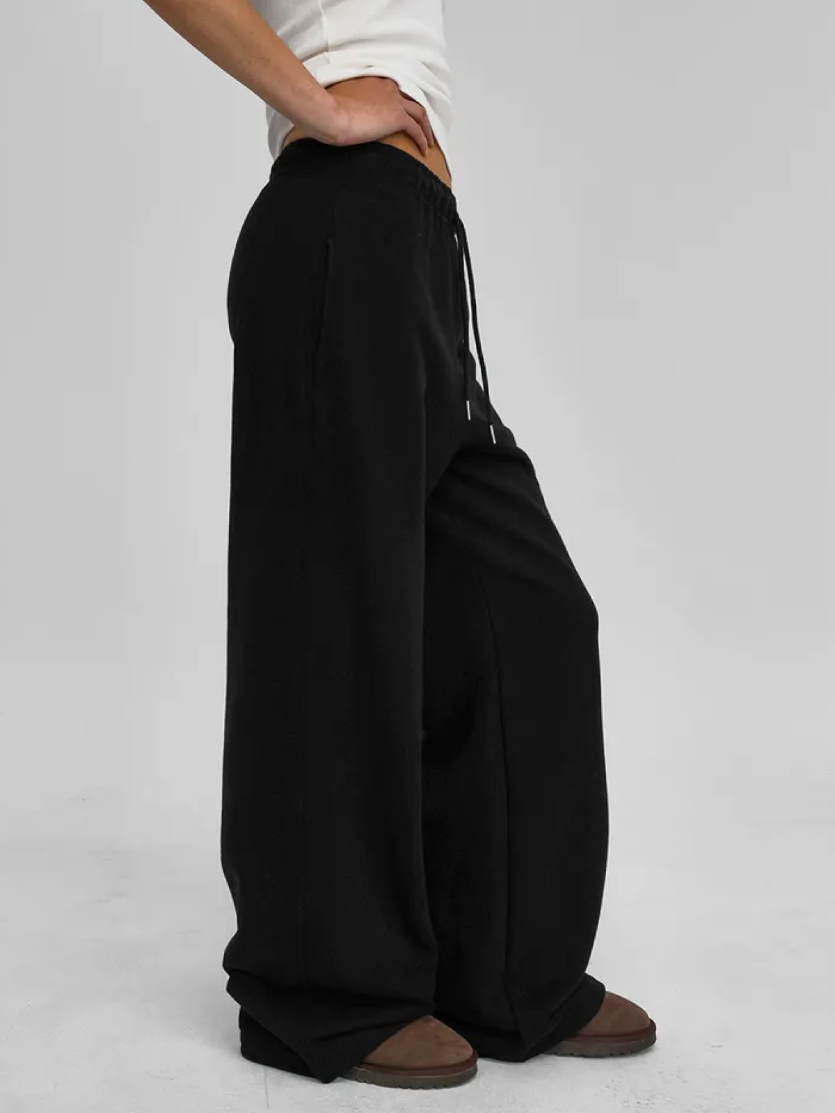 Heavy Cotton Wide-Leg Two-Way Pants