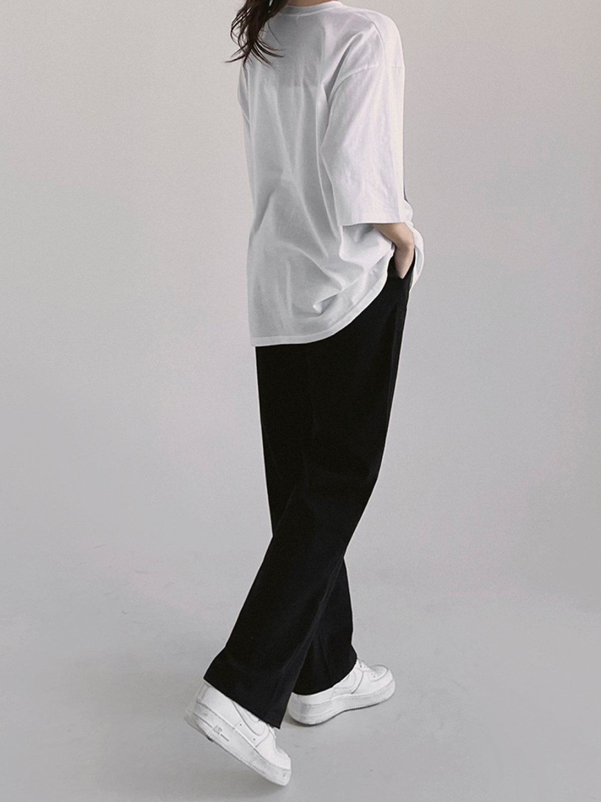 Plus-Size Urban Style Wide Banding Slacks