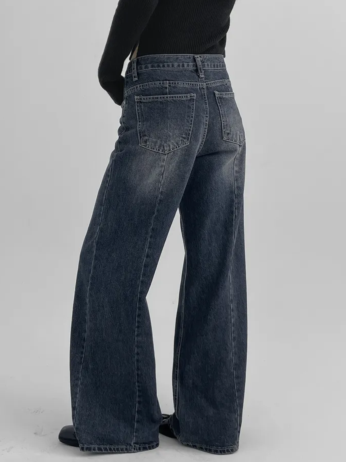 Shabon Wide-Leg Cut Denim Jeans