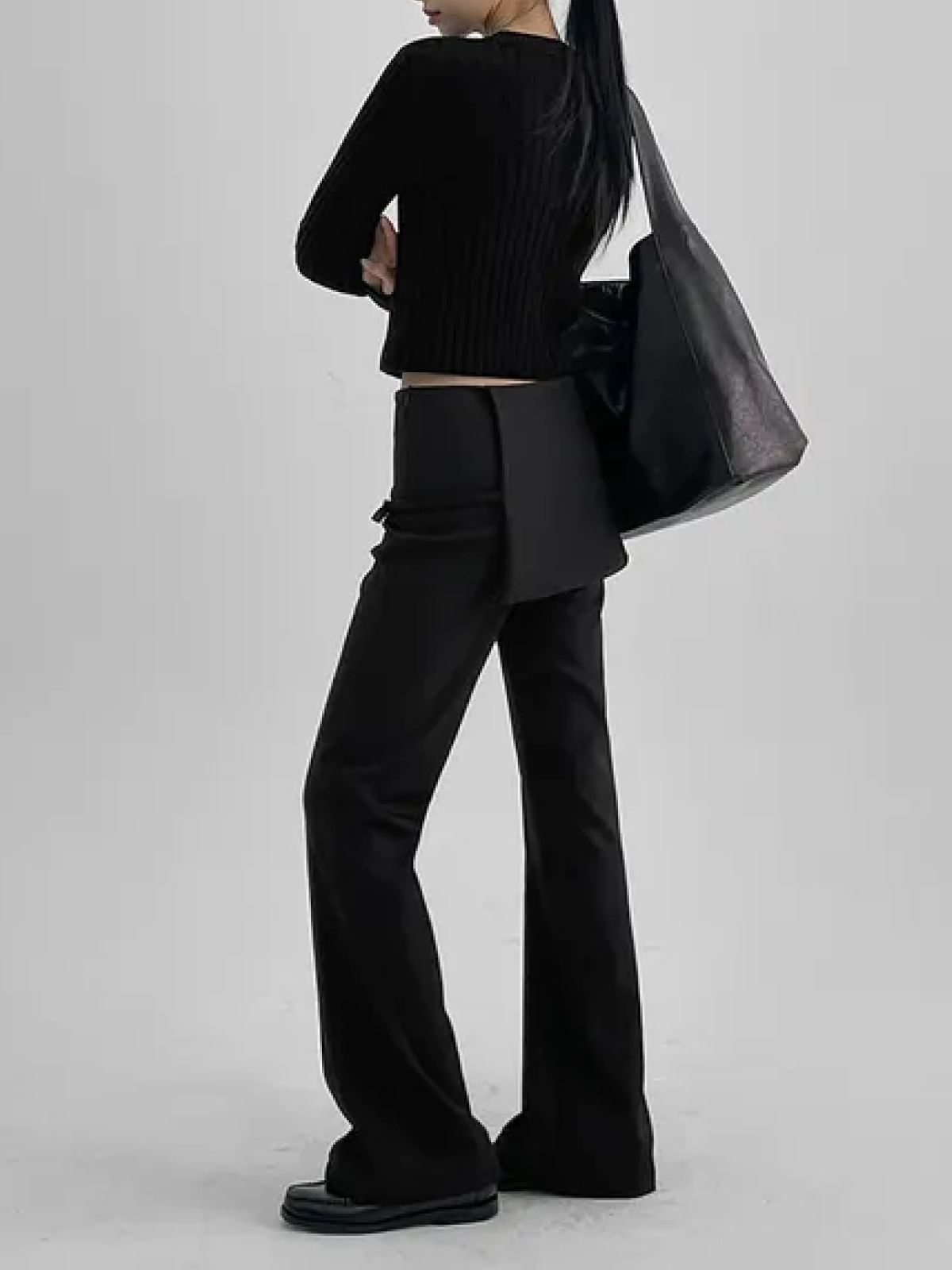 Rounded Bootcut Wrap Slacks