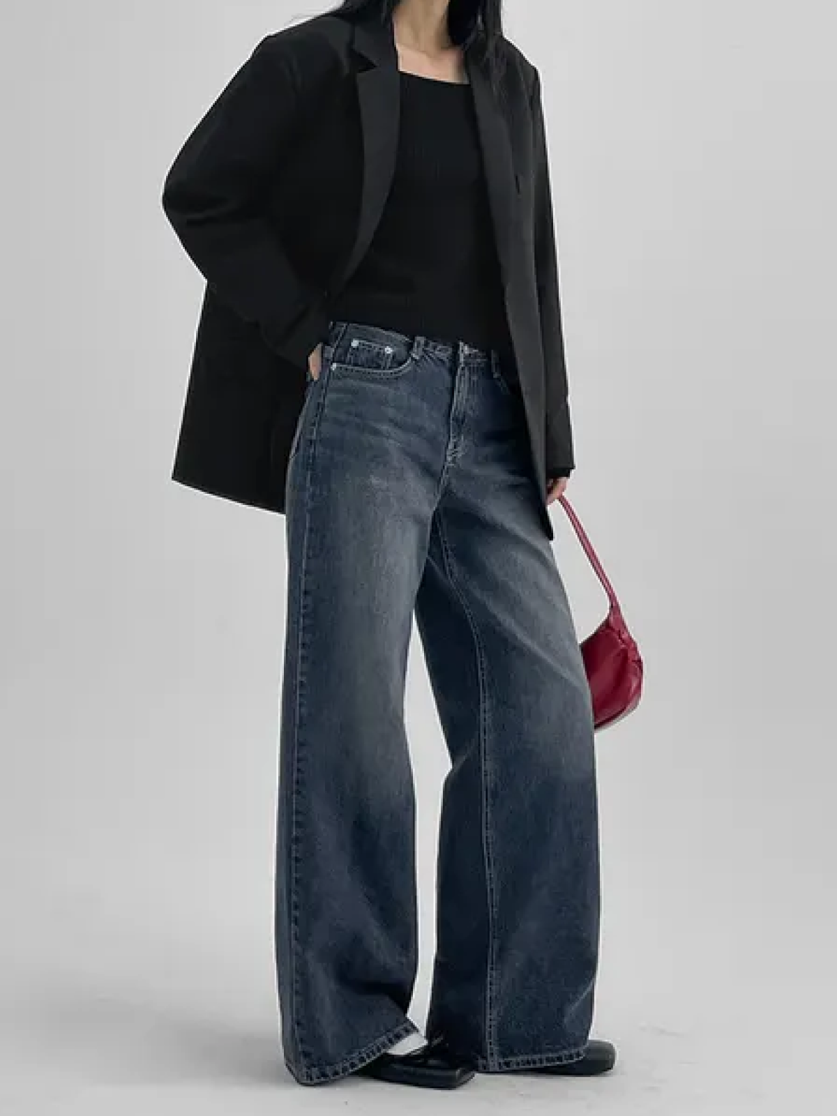 Shabon Wide-Leg Cut Denim Jeans