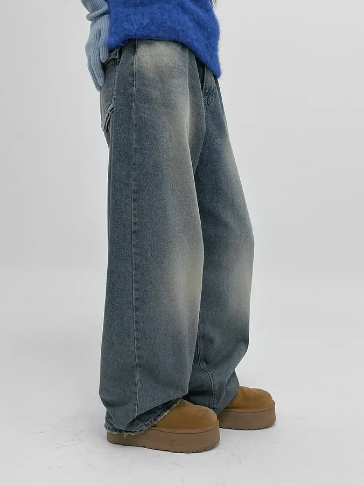 High-Waisted Wide-Leg Jeans with Pockets