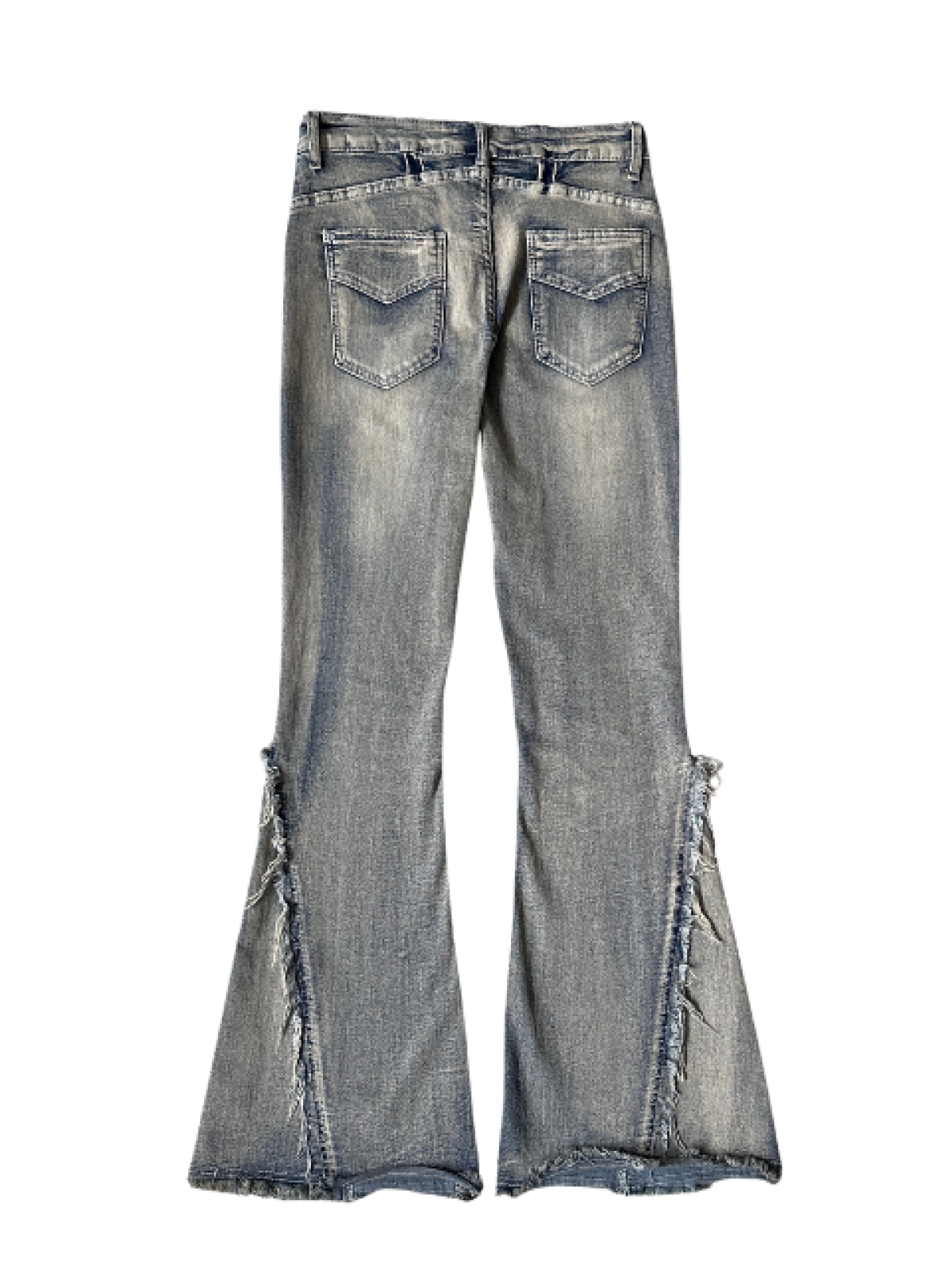 High-Waisted Vintage-Washed Bootcut Denim Pants