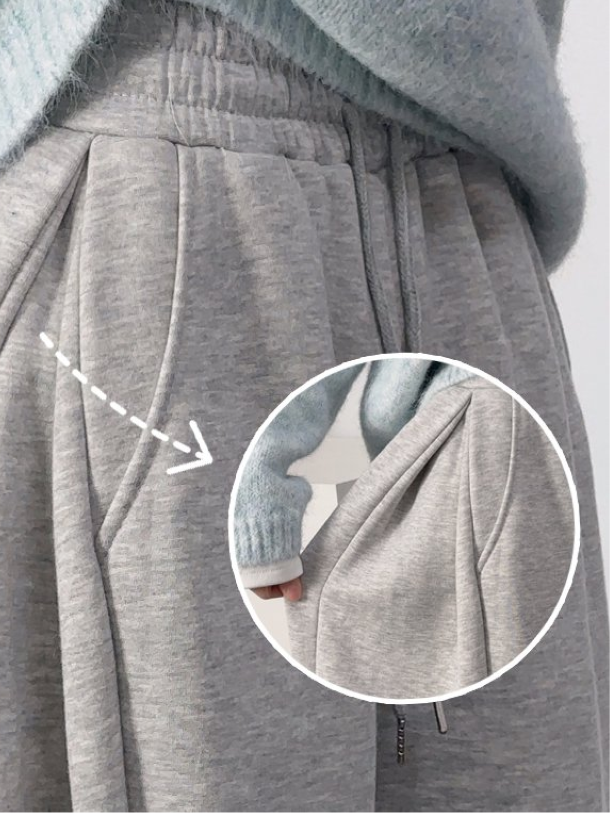 Wide Sweatpants with Side Pin-Tuck