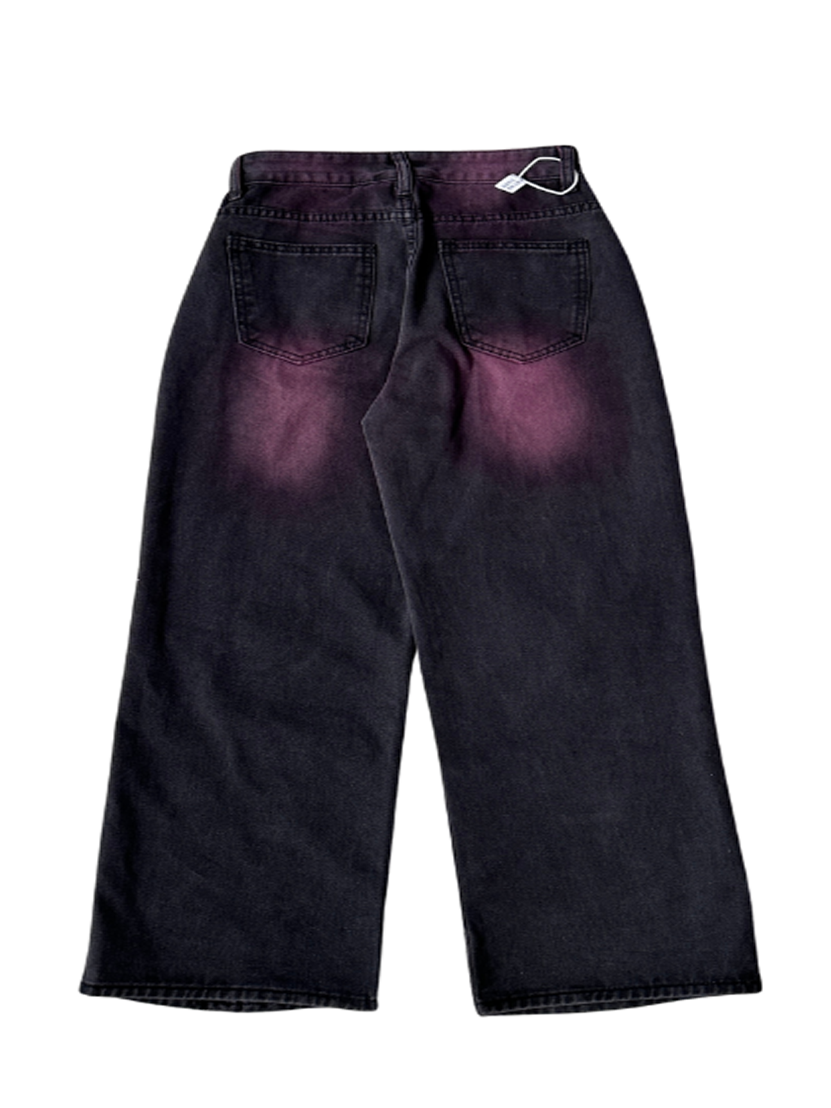 Pink Brush Washed Wide Leg Denim Pants