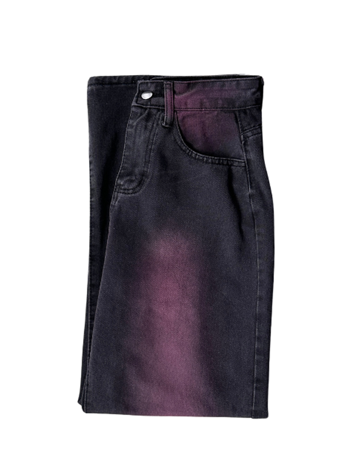 Pink Brush Washed Wide Leg Denim Pants