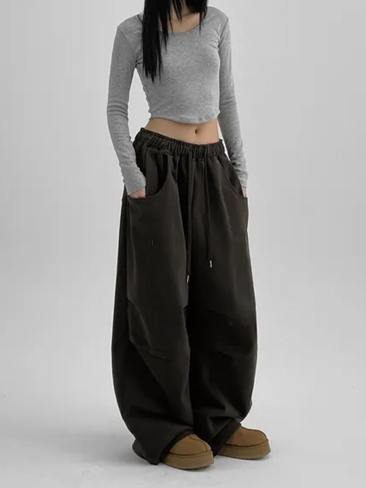 Gomei Rivet Wide-fit Banding Pants