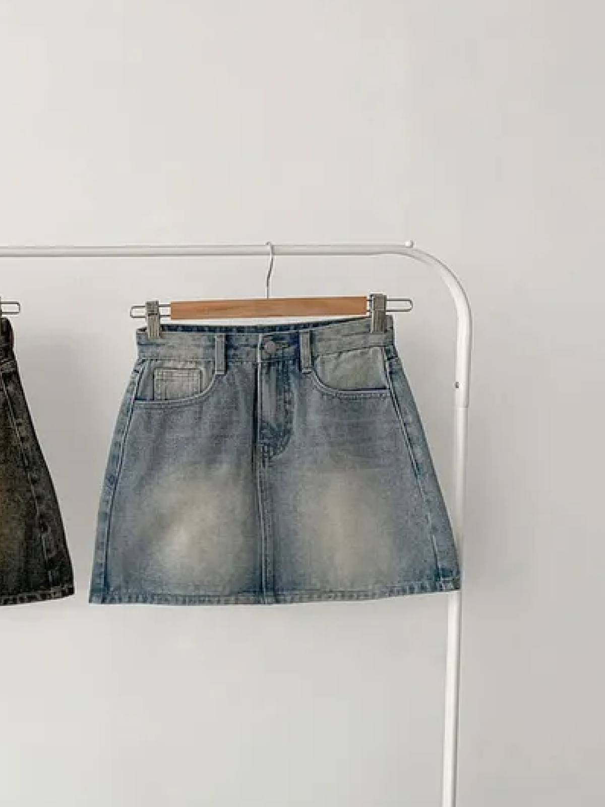 Y2K Vintage Washed Denim Mini Skirt