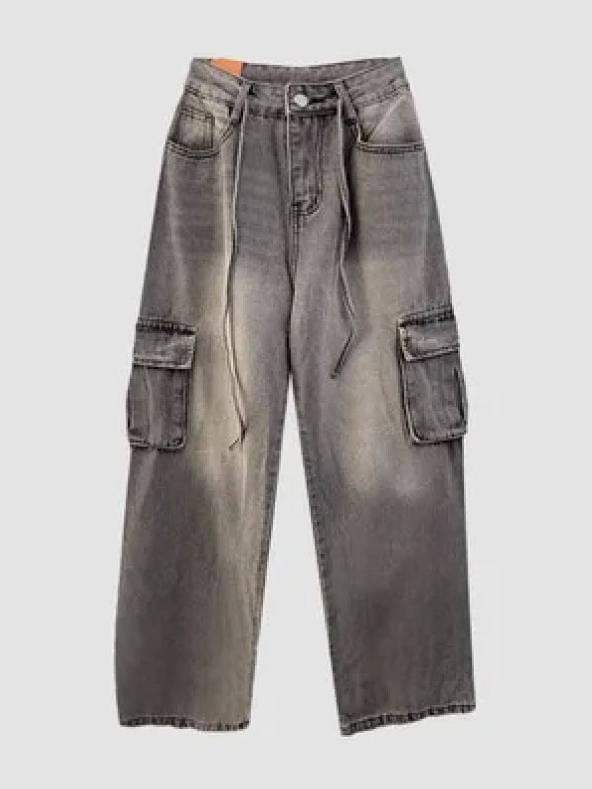 Vintage Washed Wide-Leg Cargo Pants Casual Street Fit