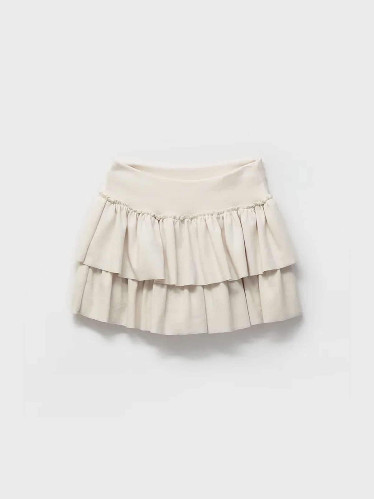 Feminine Shirred Mini Skirt Pants with Trendy Banding – Perfect for Spring & New Semester