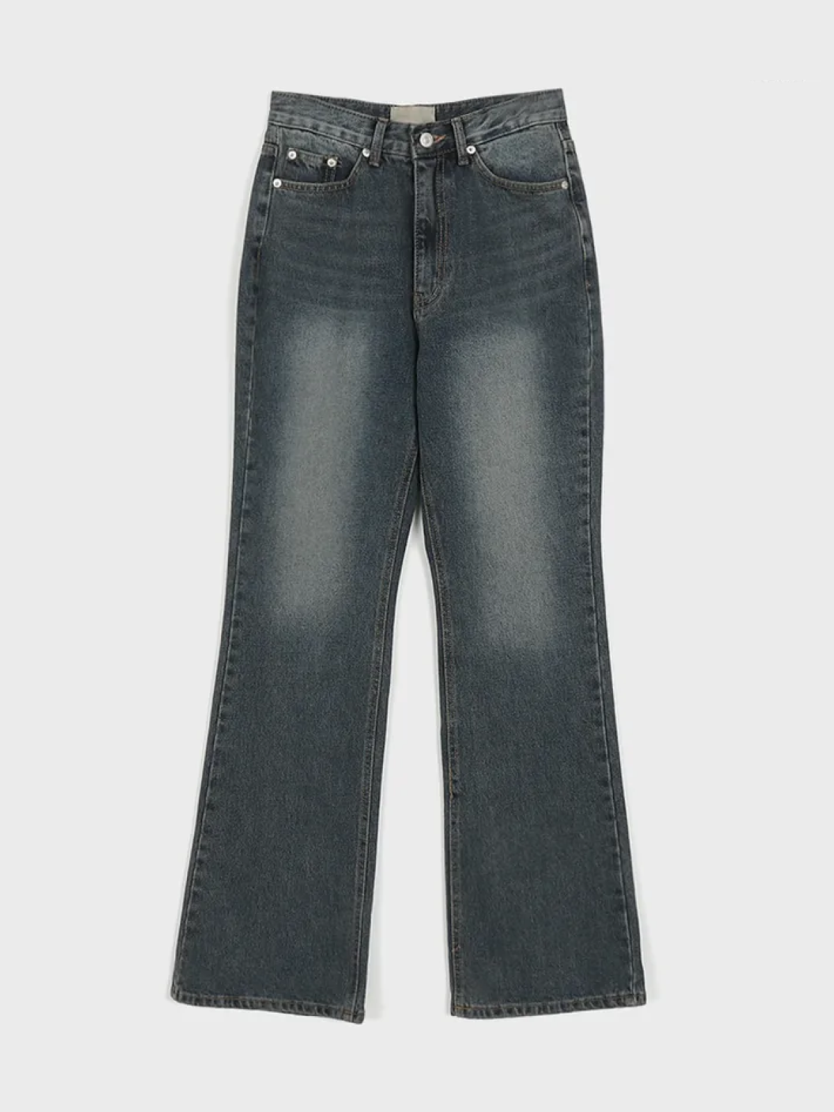 Wide Bootcut Denim Pants – Long, Vintage-Washed & Everyday Wear